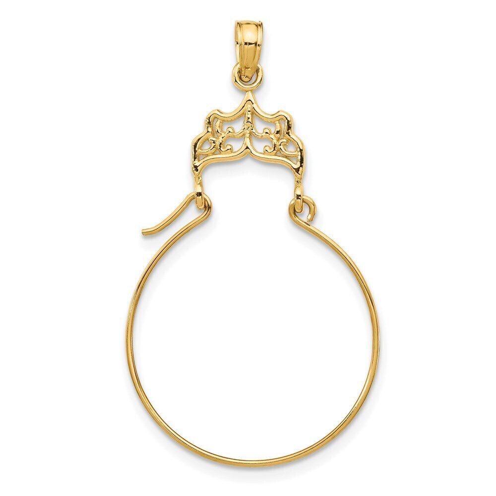 Million Charms 14k Yellow Gold Filigree Charm Holder Pendant